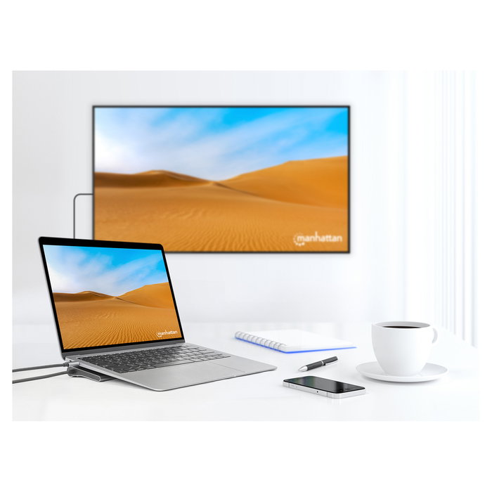 MANHATTAN Docking Station 12-en-1 4K HDMI 2xDP 3xUSB-A para Portátil MANHATTAN Docking Station 12-en-1 4K HDMI 2xDP 3xUSB-A para Portátil