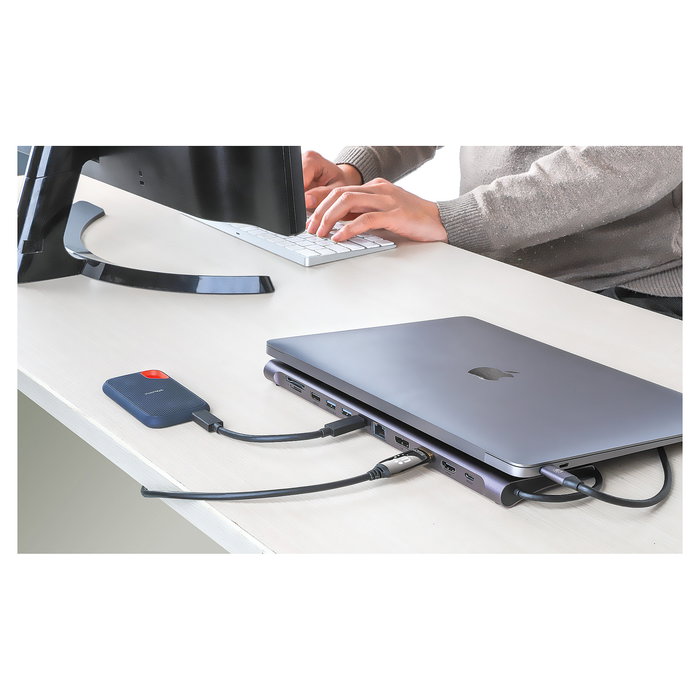 MANHATTAN Docking Station 12-en-1 4K HDMI 2xDP 3xUSB-A para Portátil MANHATTAN Docking Station 12-en-1 4K HDMI 2xDP 3xUSB-A para Portátil