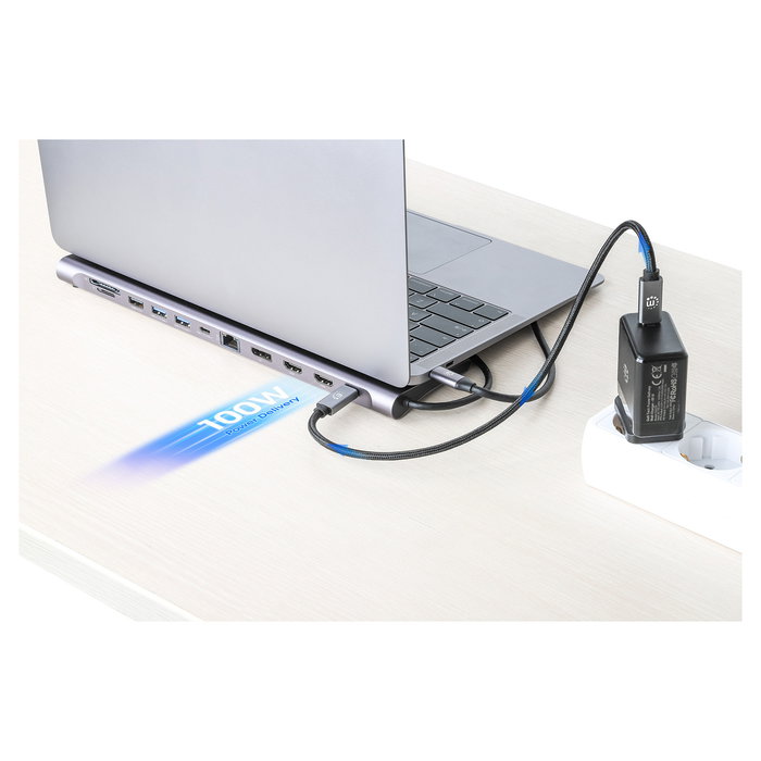 MANHATTAN Docking Station 12-en-1 4K HDMI 2xDP 3xUSB-A para Portátil MANHATTAN Docking Station 12-en-1 4K HDMI 2xDP 3xUSB-A para Portátil