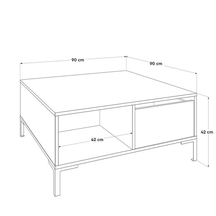 Hanah Home Shp-660-Dd-1 Mesa de Centro Blanca Diamante 90x42x90cm