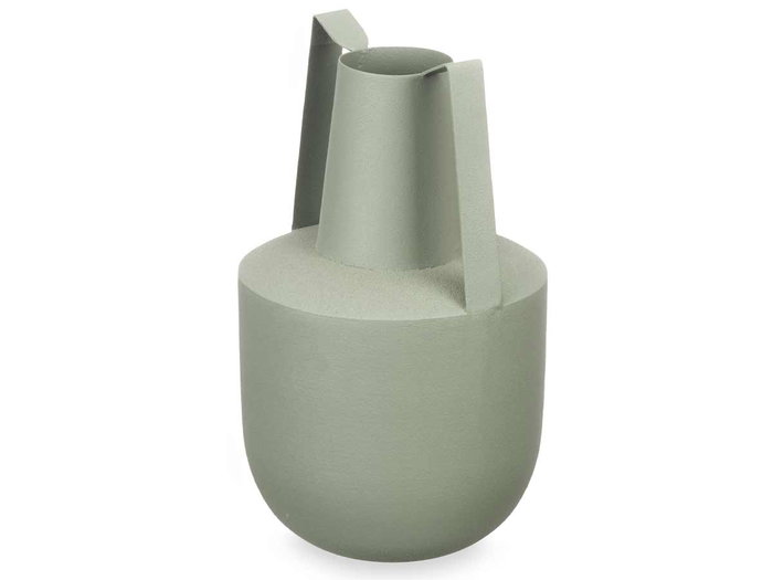 Giftdecor Jarron Acero Doble Asa Verde Pastel 14 cm x 24 cm x 14 cm (Set de 6)