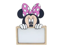 Wondee Lampara personalizable de madera con diseño de Minnie, funciona con batería, potencia 0.6W, flujo luminoso 60 lm