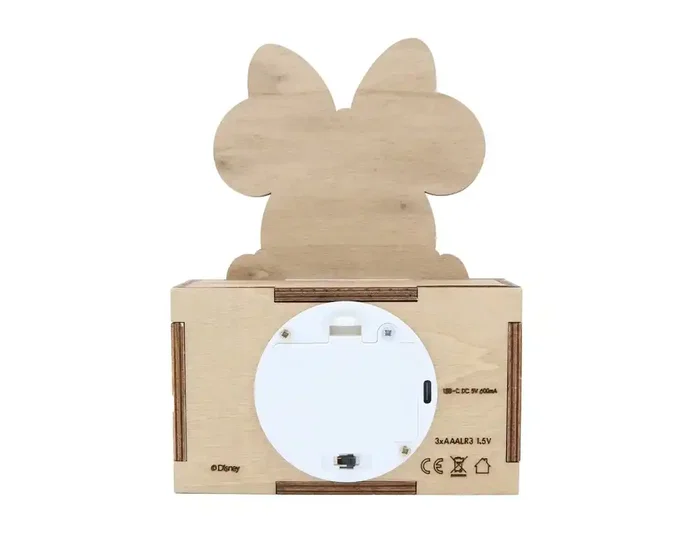 Wondee Lampara personalizable de madera con diseño de Minnie, funciona con batería, potencia 0.6W, flujo luminoso 60 lm