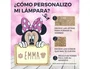 Wondee Lampara personalizable de madera con diseño de Minnie, funciona con batería, potencia 0.6W, flujo luminoso 60 lm