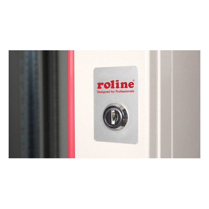 ROLINE Bastidor de Pared Rack 19 Pulgadas 12U Profundidad 600 mm - 26.21.0004 - Gris, con Bloqueo de Teclado y Puerta de Cristal