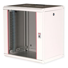 ROLINE Bastidor de Pared Rack 19 Pulgadas 12U Profundidad 600 mm - 26.21.0004 - Gris, con Bloqueo de Teclado y Puerta de Cristal
