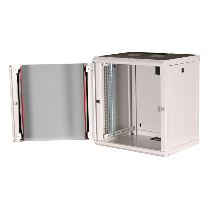 ROLINE Bastidor de Pared Rack 19 Pulgadas 12U Profundidad 600 mm - 26.21.0004 - Gris, con Bloqueo de Teclado y Puerta de Cristal