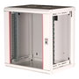 ROLINE Bastidor de Pared Rack 19 Pulgadas 12U Profundidad 600 mm - 26.21.0004 - Gris, con Bloqueo de Teclado y Puerta de Cristal