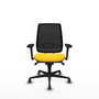 PIQUERAS Y CRESPO Silla Alares sincro con malla negra y asiento amarillo