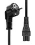 ProXtend PC-FAC5-010 Cable de Alimentación Schuko Acodado a C5 Recto 10m, H05VV-F, 250V 16A, 3 Conductores, 0.75mm²