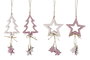 DKD Home Decor Decoración Colgante de Madera 8,5x1,2x22 cm Surtido de 4