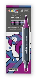 Carioca Plus Sketch Marker Rotulador de Doble Punta, Colores Violetas, 4 Unidades