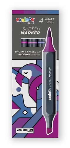 Carioca Plus Sketch Marker Rotulador de Doble Punta, Colores Violetas, 4 Unidades Carioca Plus Sketch Marker Rotulador de Doble Punta, Colores Violetas, 4 Unidades