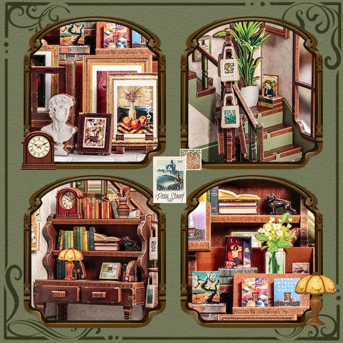 Maqueta Model Kit Miniature House Gallery Bookstore 20 x 16 cm