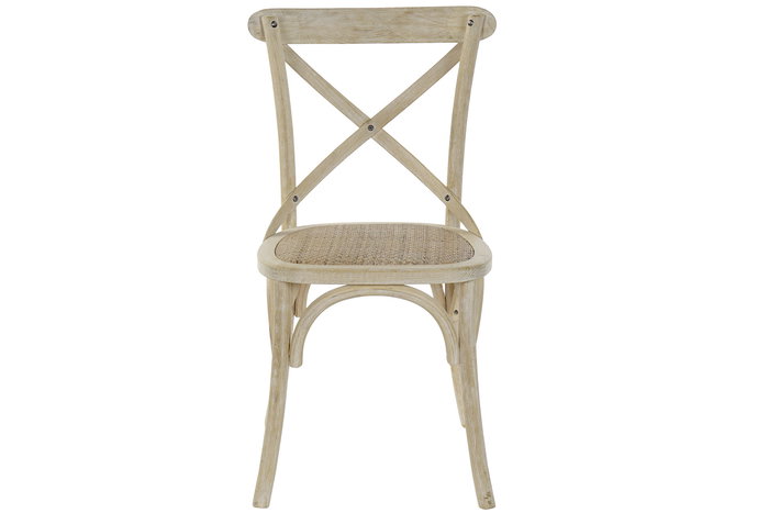 DKD Home Decor Silla Crossback de Olmo y Ratan Natural Hecha a Mano (2 Unidades) 52.5 x 89 x 50 cm