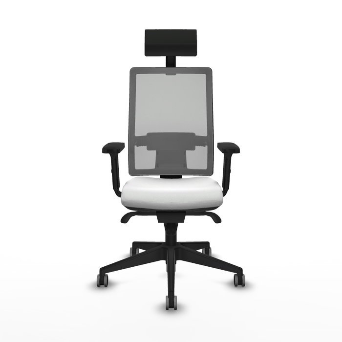 PIQUERAS Y CRESPO Silla de Oficina Horna con Mecanismo Sincro, Tela Blanca y Malla Gris PIQUERAS Y CRESPO Silla de Oficina Horna con Mecanismo Sincro, Tela Blanca y Malla Gris