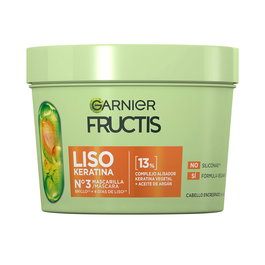 Garnier Fructis Mascarilla Liso Keratina Nº3 - 370 ml - Para cabello liso y brillante, sin siliconas