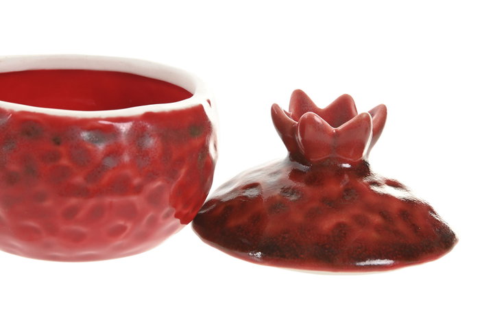 DKD Home Decor Joyero Granate Cerámica 9.5 x 9.5 x 9.5 cm (4 Unidades)