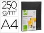 Q-connect Tapa Encuadernacion Carton Simil Piel DIN A4 Negro 250 gr Caja 100 Unidades