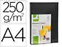 Q-connect Tapa Encuadernacion Carton Simil Piel DIN A4 Negro 250 gr Caja 100 Unidades