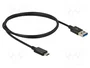 DeLOCK Cable USB de 1 m, USB Tipo-C™ a USB Tipo-A, 10 Gbps