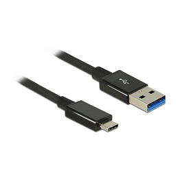 DeLOCK Cable USB 3.2 Gen 2 (3.1 Gen 2) Tipo C a USB A Macho 1m Negro - Premium, 10 Gbit/s