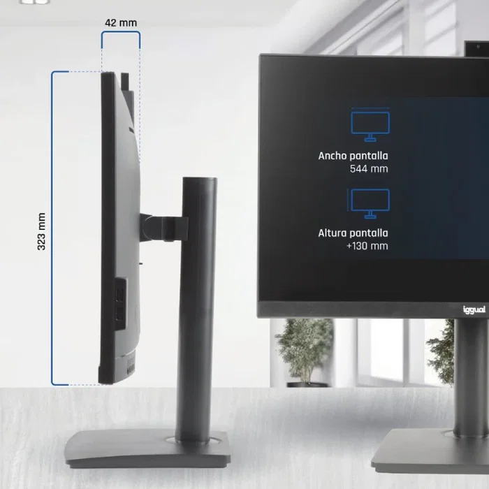 Iggual ML24WC Monitor 23.8" IPS Full HD 1920x1080 120Hz 1ms con Webcam Retráctil, Altavoces, VGA y HDMI, Negro