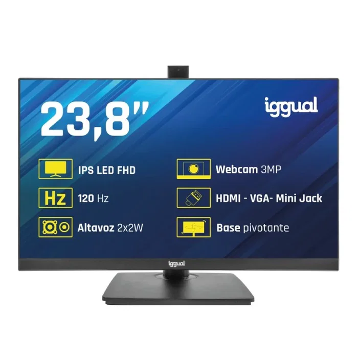 Iggual Monitor 23,8 IPS FHD 100Hz con Webcam igg320020 Iggual Monitor 23,8 IPS FHD 100Hz con Webcam igg320020