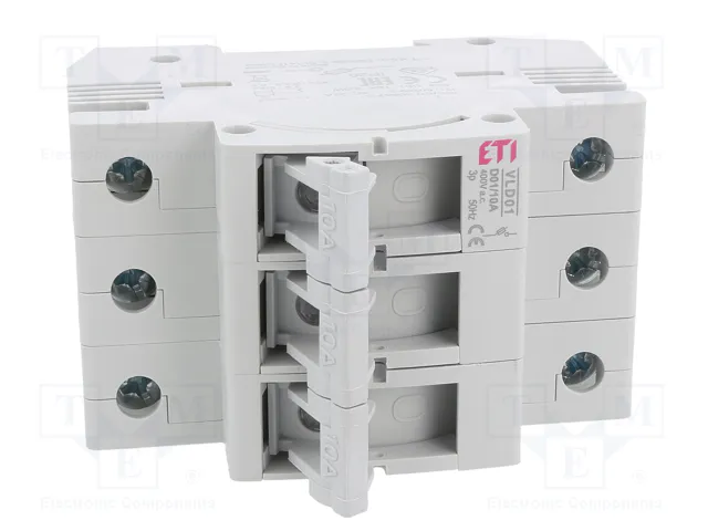 ETI POLAM Interruptor de fusible D01, 3 polos, 10A, 400VAC