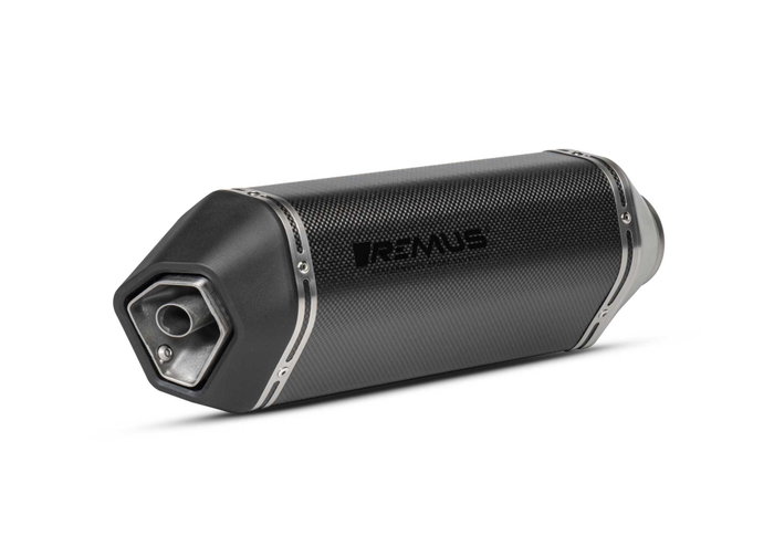 Remus REM24483107765 Escape Deportivo RACE con Inserto de Sonido Extraíble, Carbono, Solo Silenciador