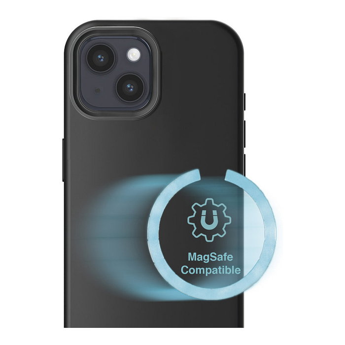 4smarts Cupertino Funda Bumper Negra para Apple iPhone 17 Pro Max, Silicona y Microfibra, Compatible con MagSafe y Carga Inalámbrica, Protección hasta 1.2m