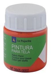 Pintura Para Tela La Pajarita 25 Ml (Bote) Anaranjado T-14 (Set de 6)