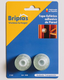 BRIPLAS Tope de Puerta Adhesivo para Pared, 2 Unidades, Transparente