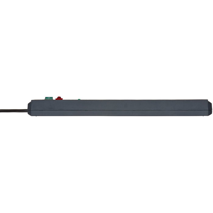 Brennenstuhl Secure-Tec Regleta de 6 tomas con protección contra sobretensiones, 3m, Antracita