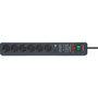 Brennenstuhl Secure-Tec Regleta de 6 tomas con protección contra sobretensiones, 3m, Antracita