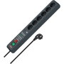 Brennenstuhl Secure-Tec Regleta de 6 tomas con protección contra sobretensiones, 3m, Antracita