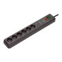 Brennenstuhl Secure-Tec Regleta de 6 tomas con protección contra sobretensiones, 3m, Antracita