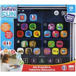 TALDEC Mi primera tableta educativa, Juguete primera edad para bebés y niños pequeños, Aprende letras, números, colores, animales, bilingüe Francés/Inglés