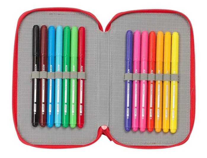 Safta Estuche Escolar Doble Pequeño PJ Masks Ready 28 piezas