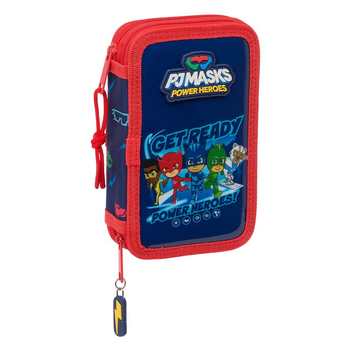 Safta Estuche Escolar Doble Pequeño PJ Masks Ready 28 piezas