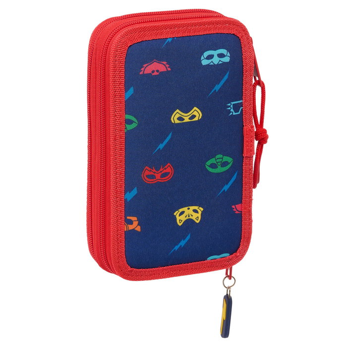 Safta Estuche Escolar Doble Pequeño PJ Masks Ready 28 piezas