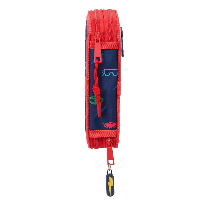 Safta Estuche Escolar Doble Pequeño PJ Masks Ready 28 piezas