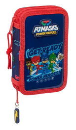 Safta Estuche Escolar Doble Pequeño PJ Masks Ready 28 piezas