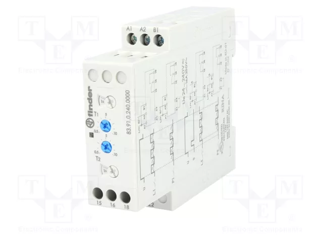 FINDER Relé de tiempo 0,05s÷10 días SPDT 250VAC/16A 24÷240VAC