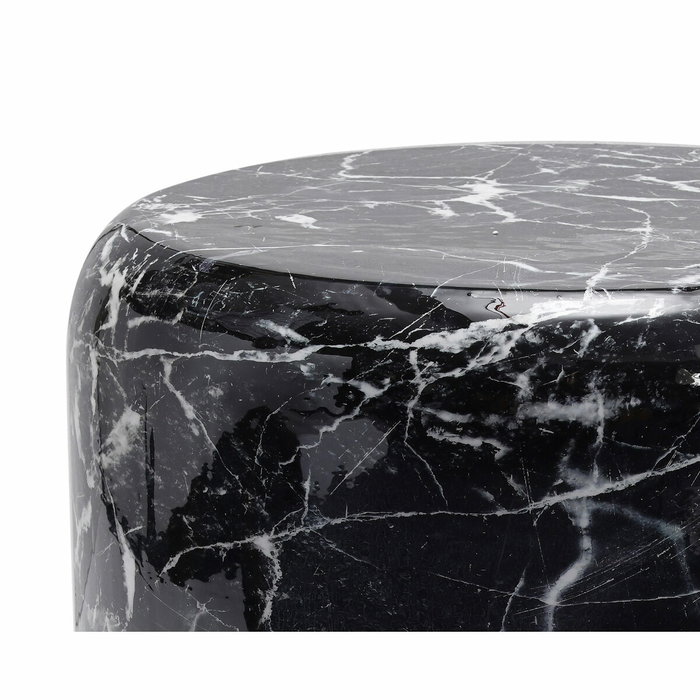 DKD Home Decor Mesita Auxiliar de Hierro con Acabado Símil Mármol Negro