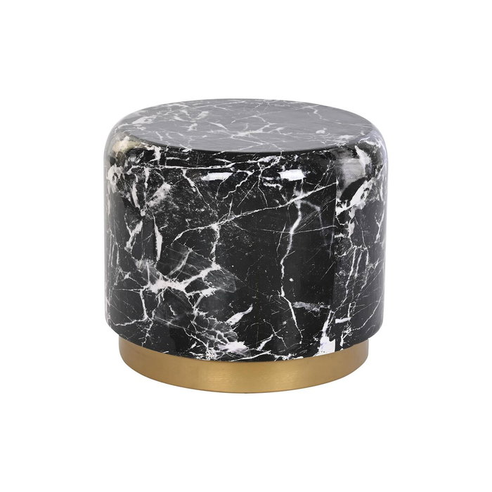 DKD Home Decor Mesita Auxiliar de Hierro con Acabado Símil Mármol Negro