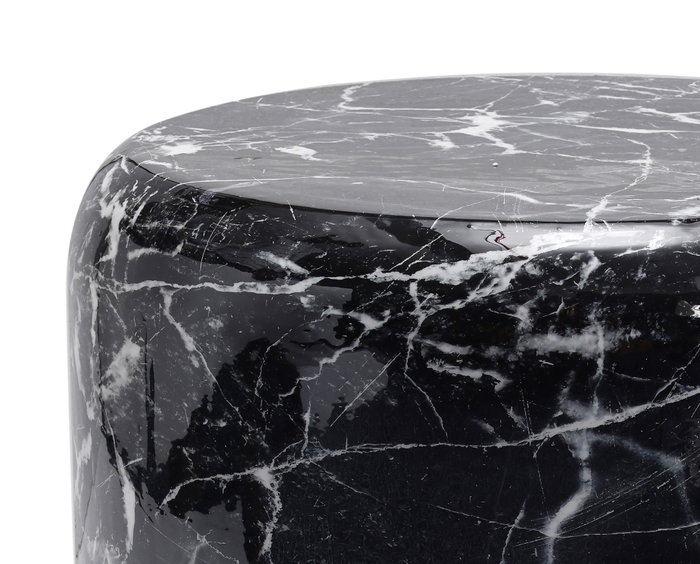 DKD Home Decor Mesita Auxiliar de Hierro con Acabado Símil Mármol Negro