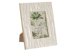DKD Home Decor Marco de Fotos 13x18 Mango y Cristal Blanco Lacado
