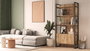 Hanah Home Ml6-A Estantería moderna y elegante, 90x180x34 cm, estructura metálica, tablero melamina 18 mm, color Pino Atlántico