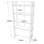 Hanah Home Ml6-A Estantería moderna y elegante, 90x180x34 cm, estructura metálica, tablero melamina 18 mm, color Pino Atlántico